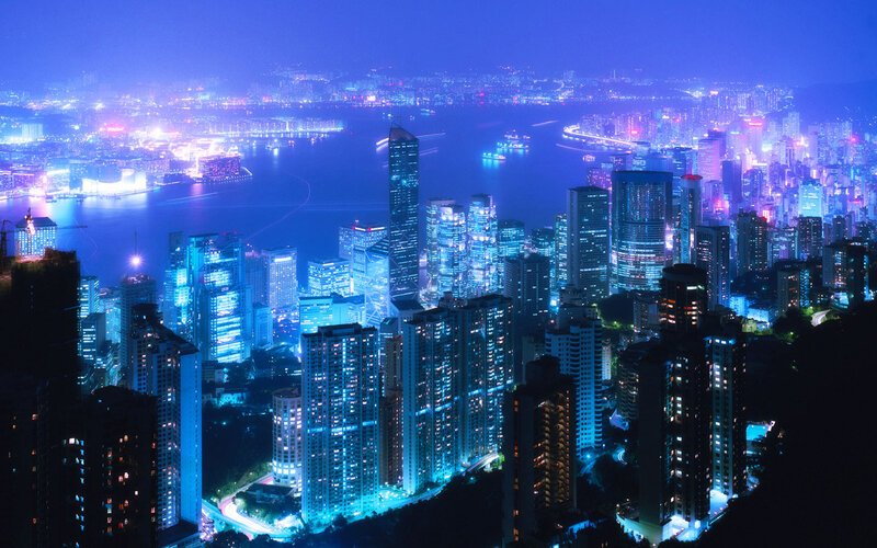 Hong Kong skyline at night