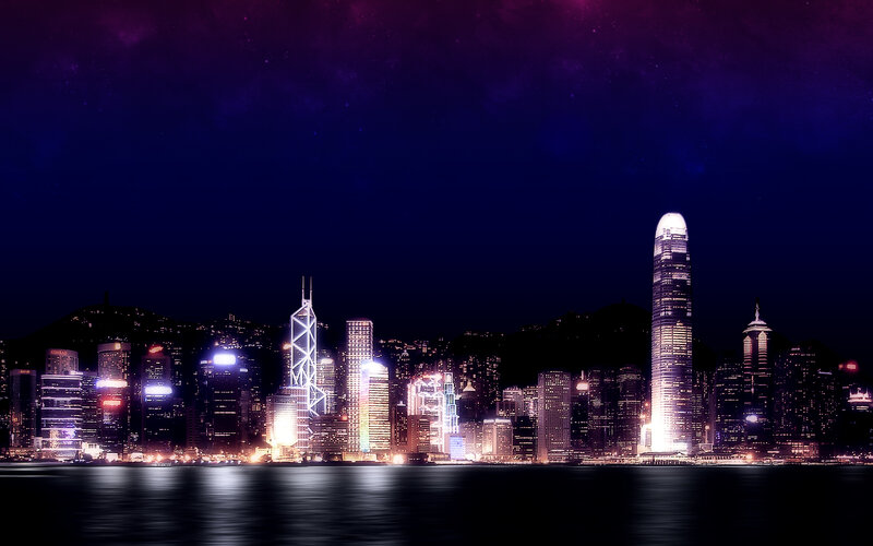 Hong Kong skyline at night