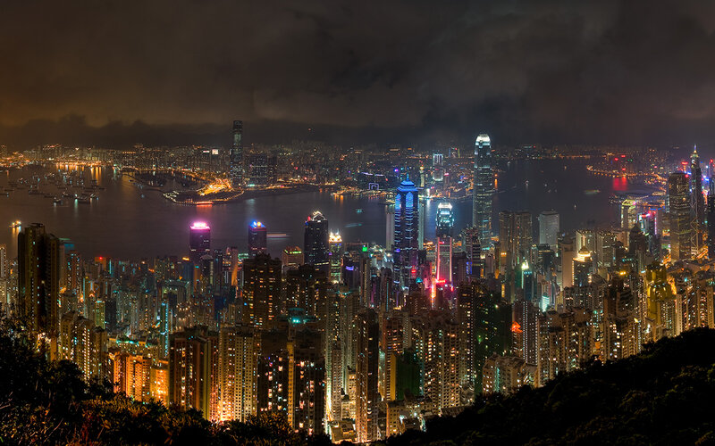Hong Kong skyline at night