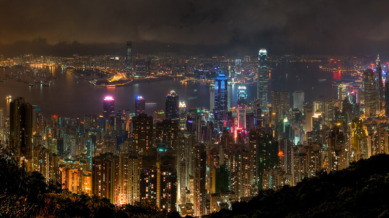 Hong Kong skyline at night
