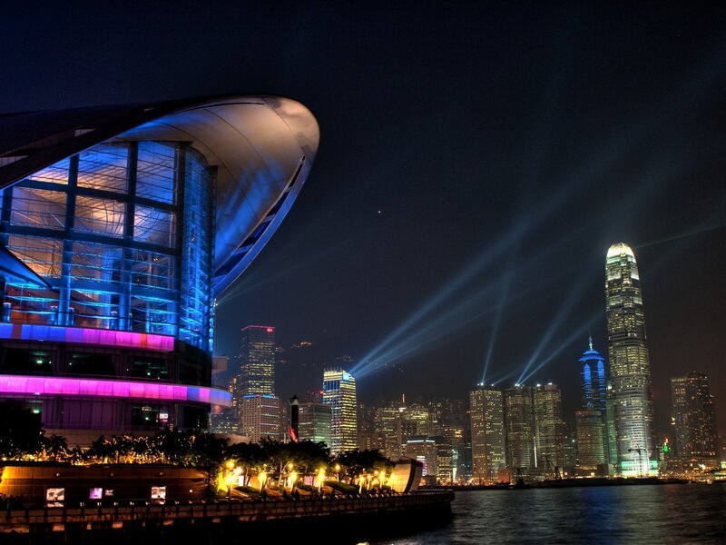 Hong Kong skyline at night