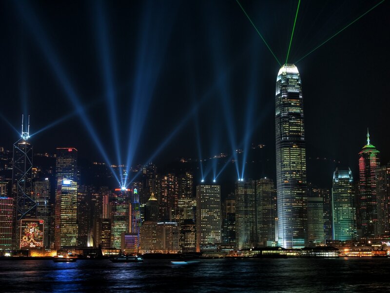 Hong Kong skyline at night