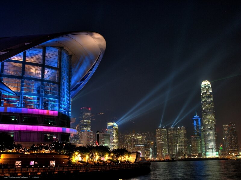 Hong Kong skyline at night
