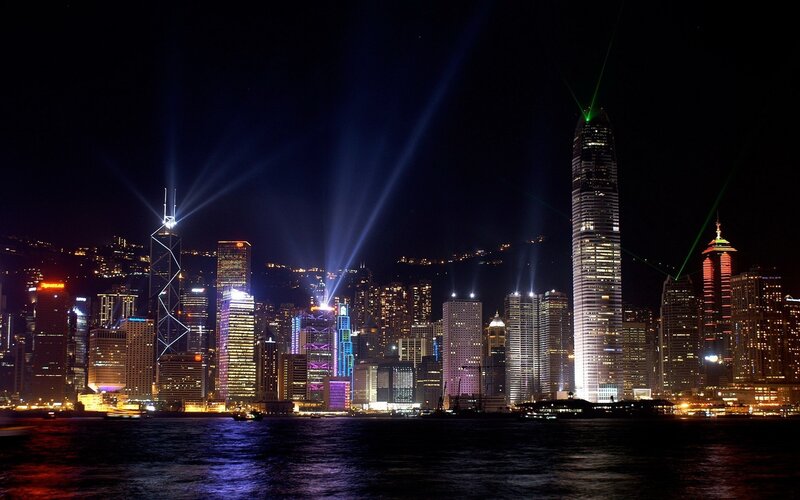 Hong Kong skyline at night
