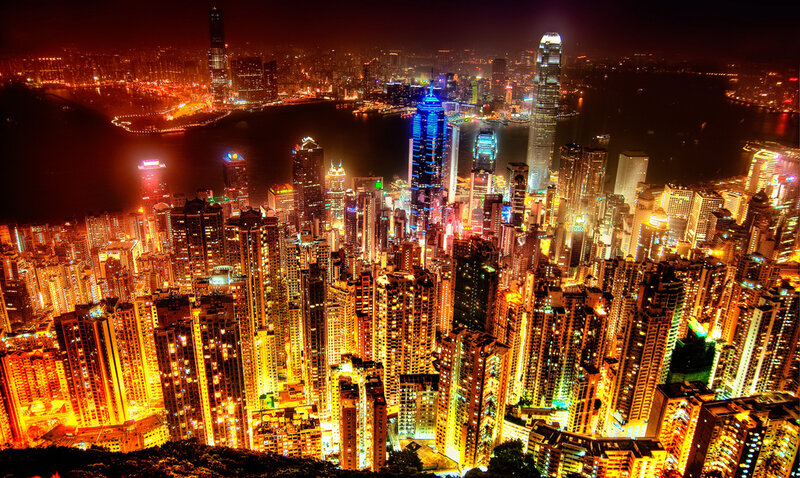 Hong Kong skyline at night