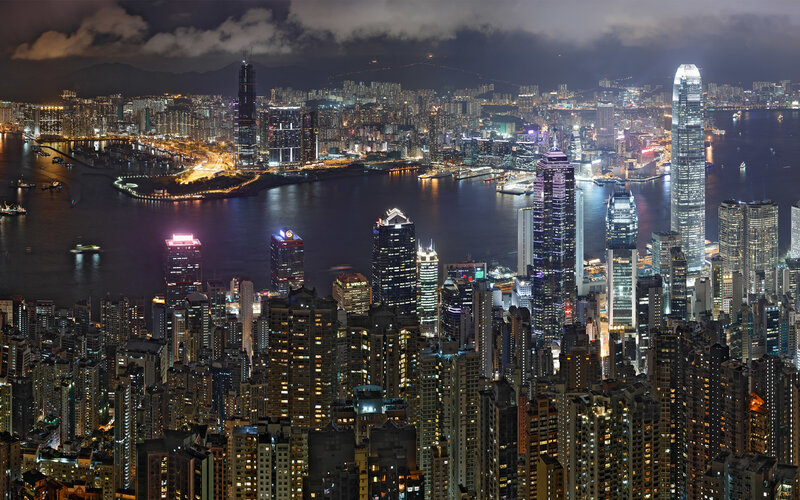 Hong Kong skyline at night