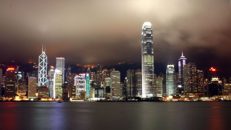 Hong Kong skyline at night