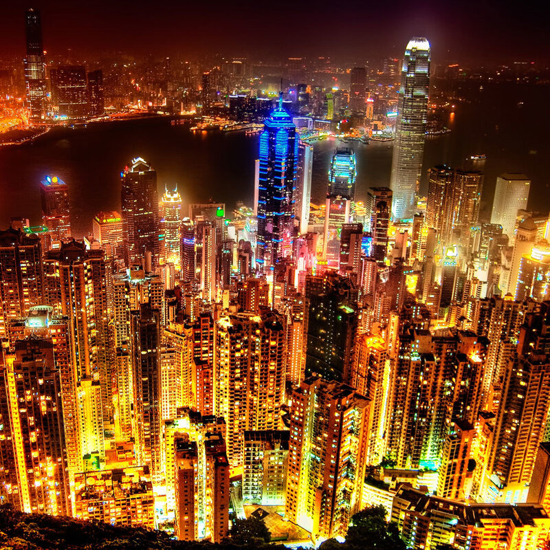 Hong Kong skyline at night