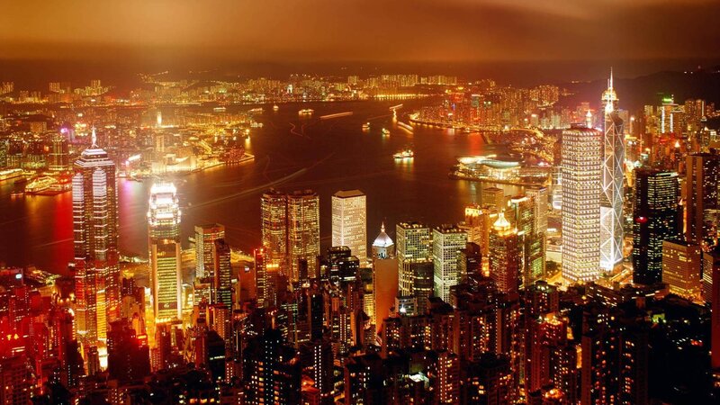 Hong Kong skyline at night