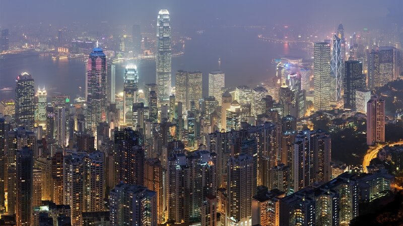 Hong Kong skyline at night