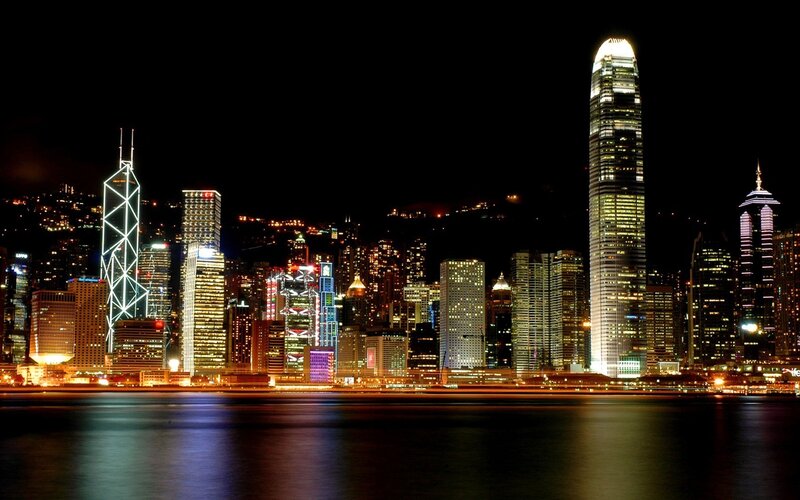 Hong Kong skyline at night