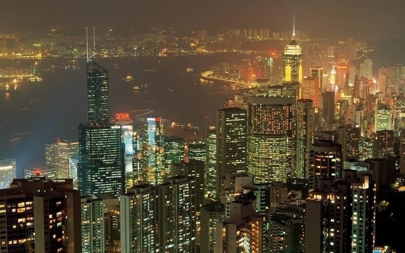Hong Kong skyline at night