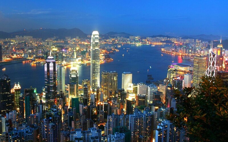 Hong Kong skyline at night