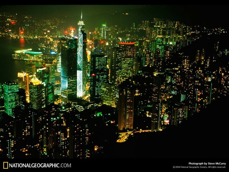 Hong Kong skyline at night