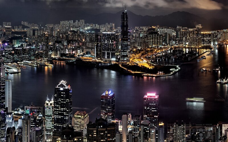 Hong Kong skyline at night