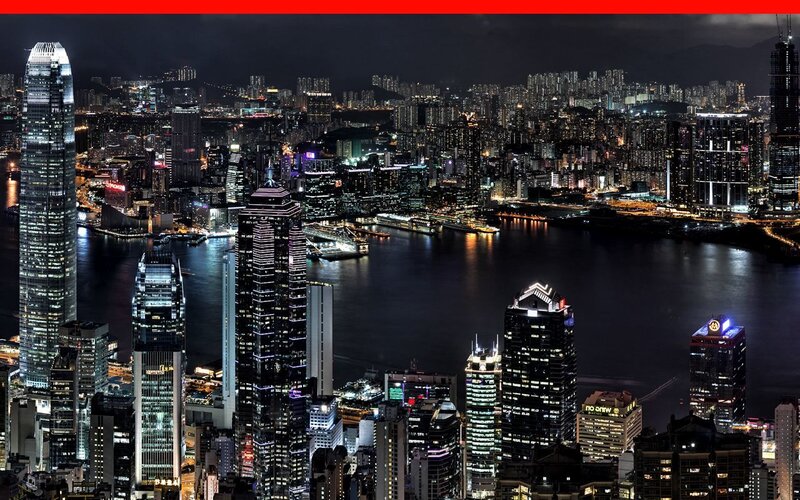 Hong Kong skyline at night