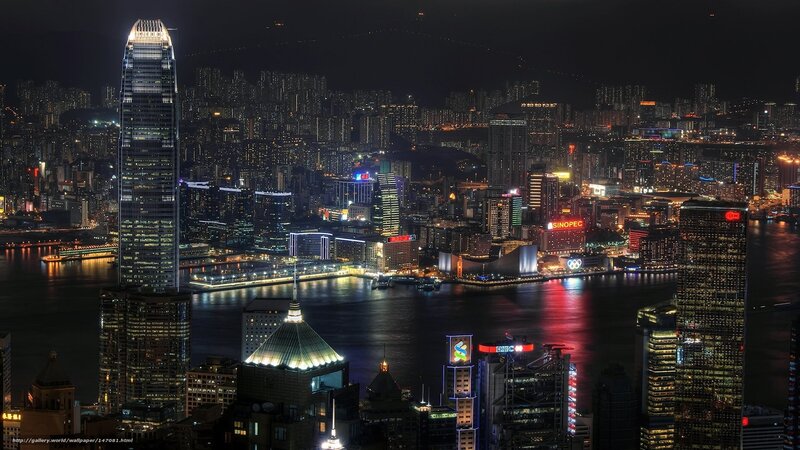 Hong Kong skyline at night