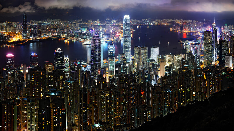 Hong Kong skyline at night