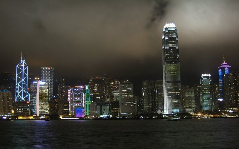 Hong Kong skyline at night