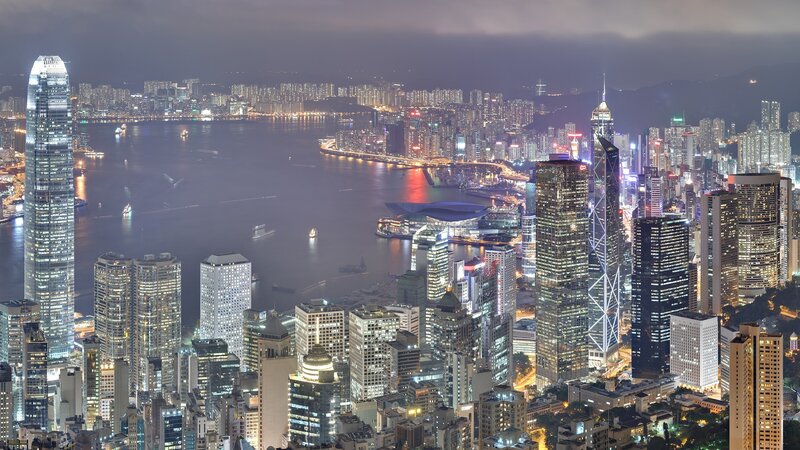 Hong Kong skyline at night