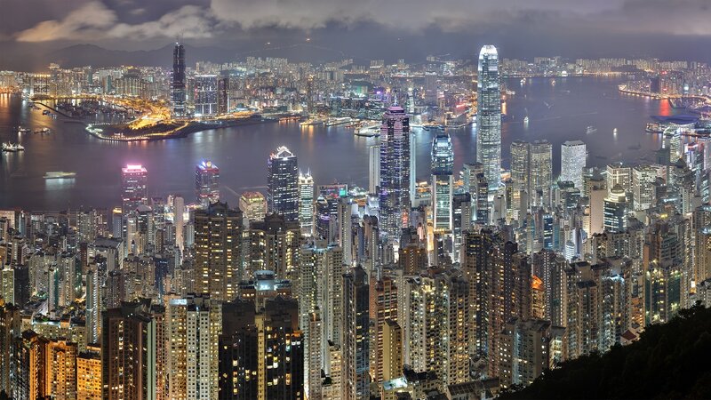 Hong Kong skyline at night