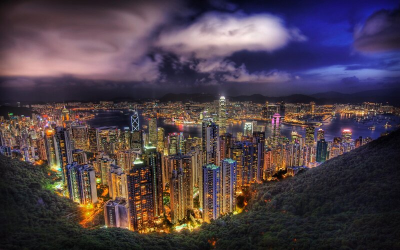 Hong Kong skyline at night