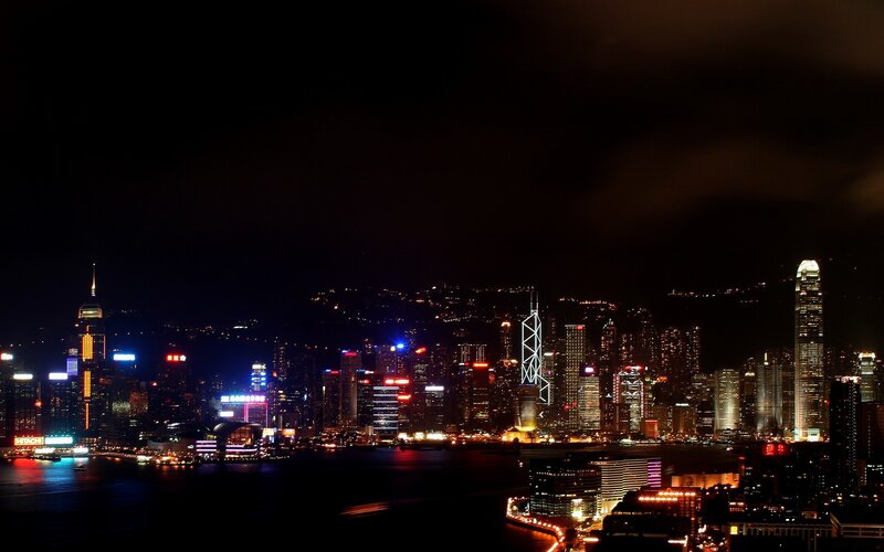 Hong Kong skyline at night
