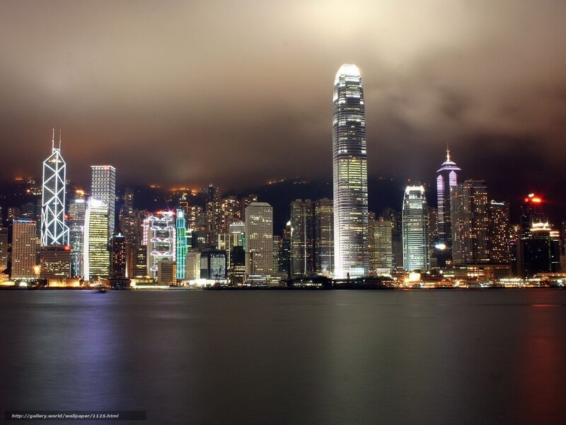 Hong Kong skyline at night