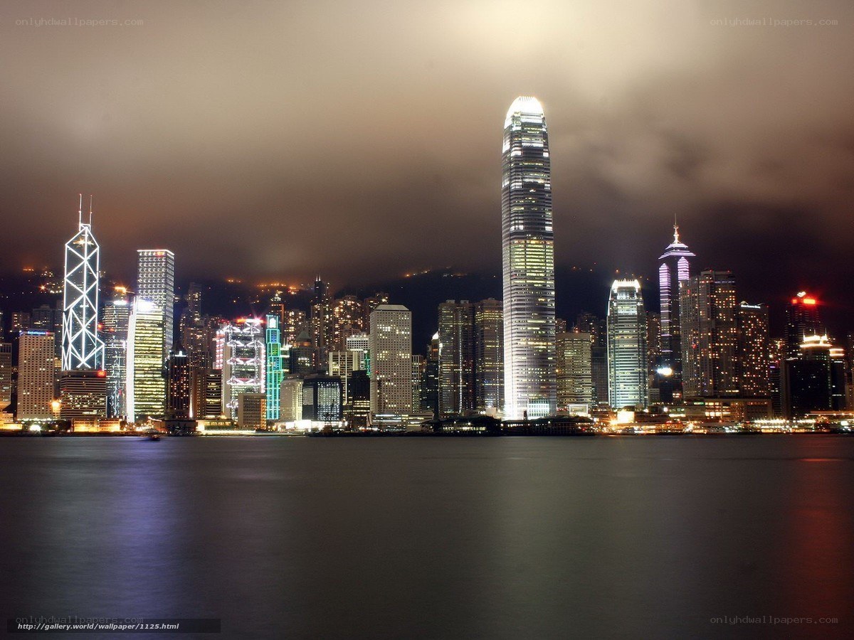 Hong Kong skyline at night
