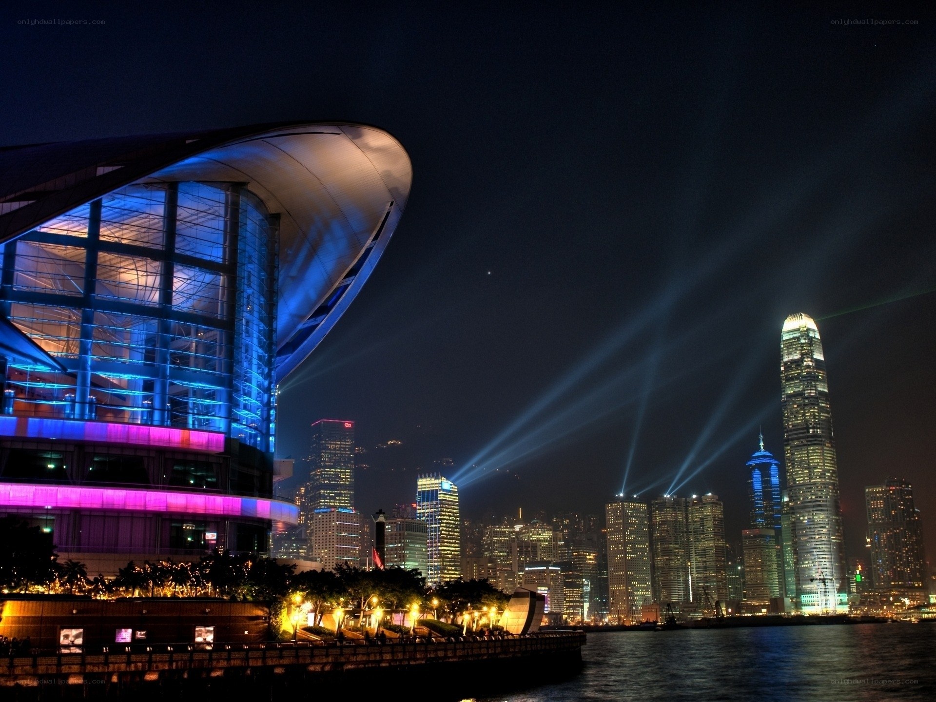 Hong Kong skyline at night
