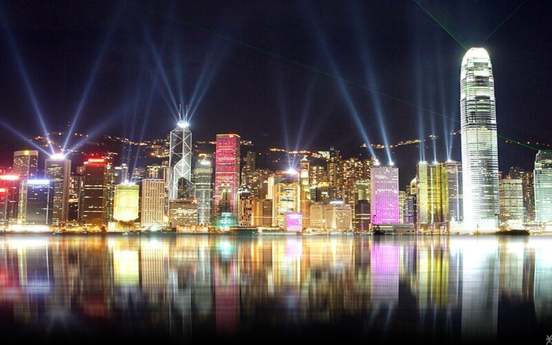 Hong Kong skyline at night