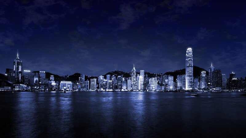Hong Kong skyline at night