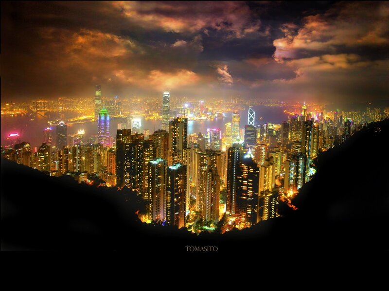 Hong Kong skyline at night