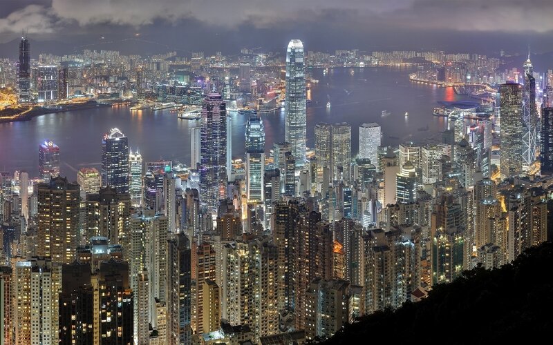 Hong Kong skyline at night