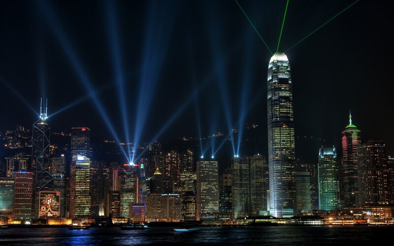 Hong Kong skyline at night