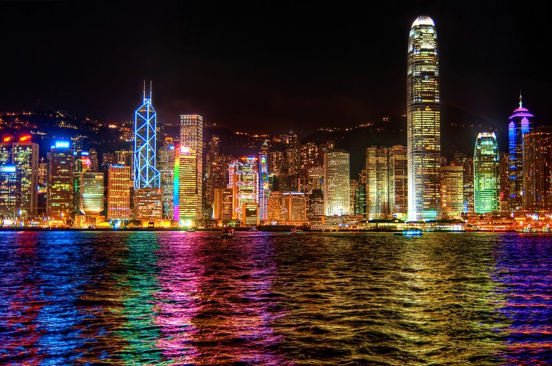 Hong Kong skyline at night