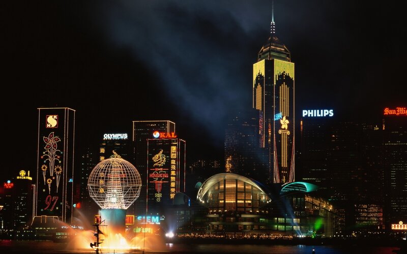 Hong Kong skyline at night