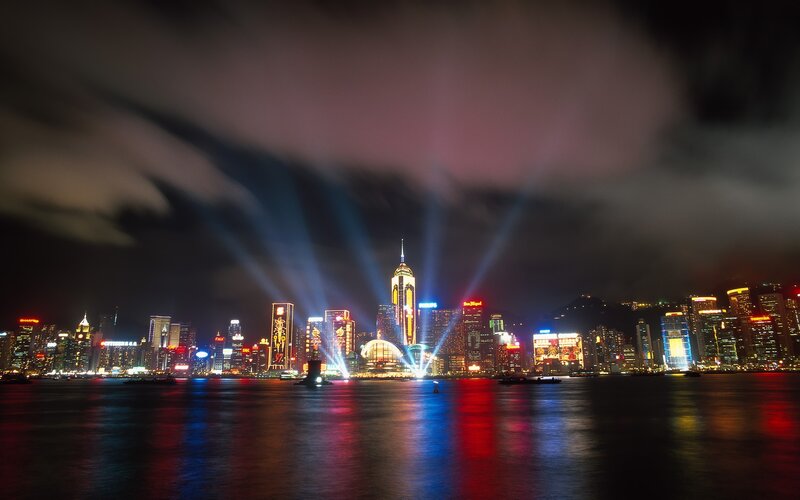 Hong Kong skyline at night