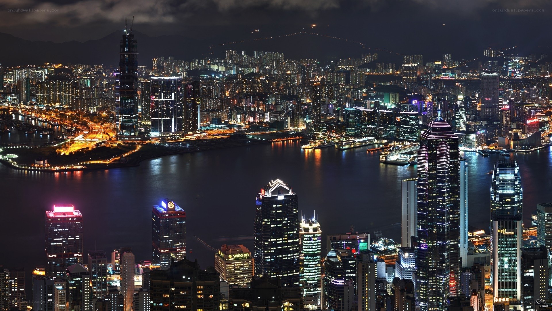 Hong Kong skyline at night