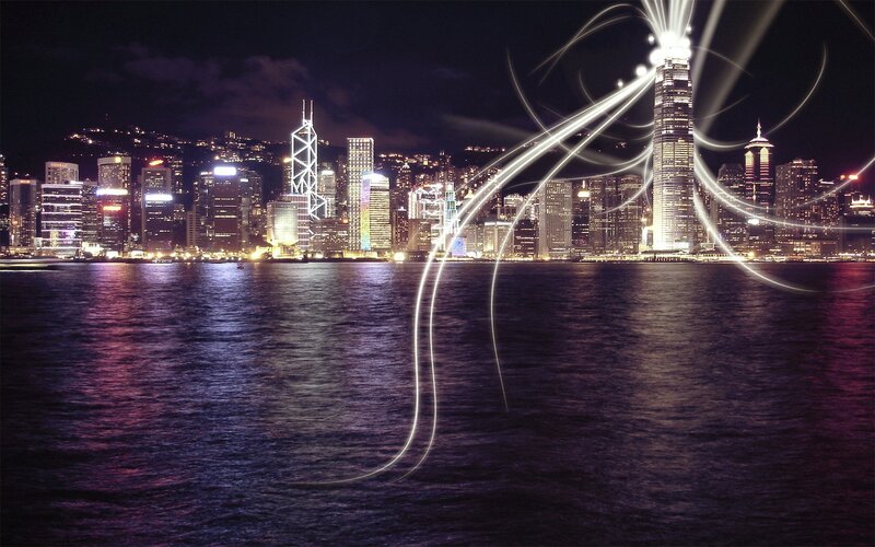 Hong Kong skyline at night