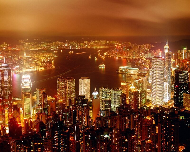 Hong Kong skyline at night