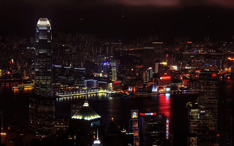Hong Kong skyline at night