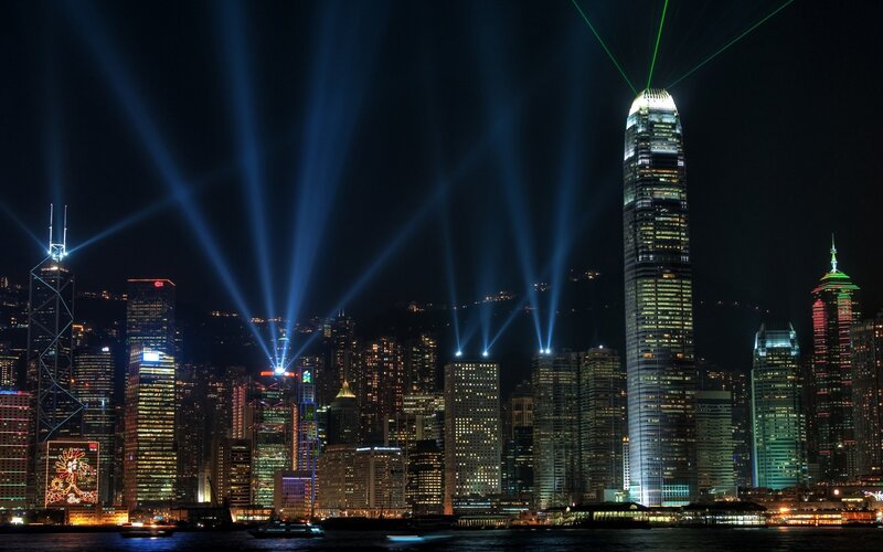 Hong Kong skyline at night