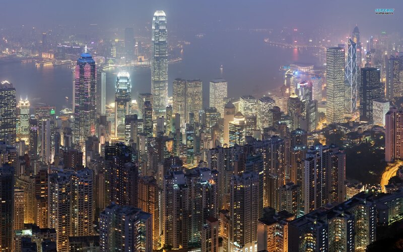 Hong Kong skyline at night