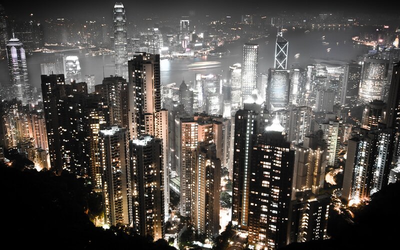 Hong Kong skyline at night