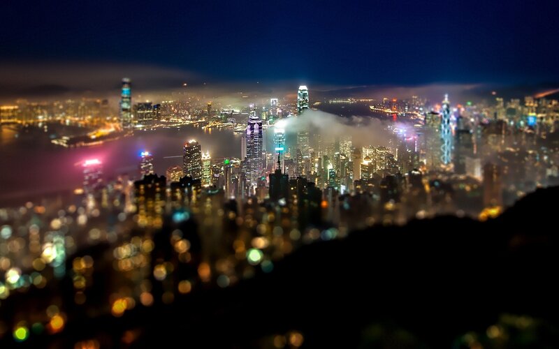 Hong Kong skyline at night