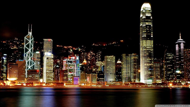 Hong Kong skyline at night