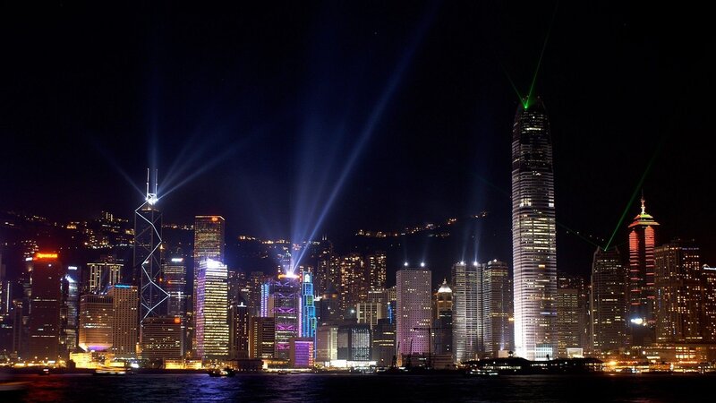 Hong Kong skyline at night