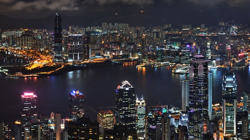 Hong Kong skyline at night