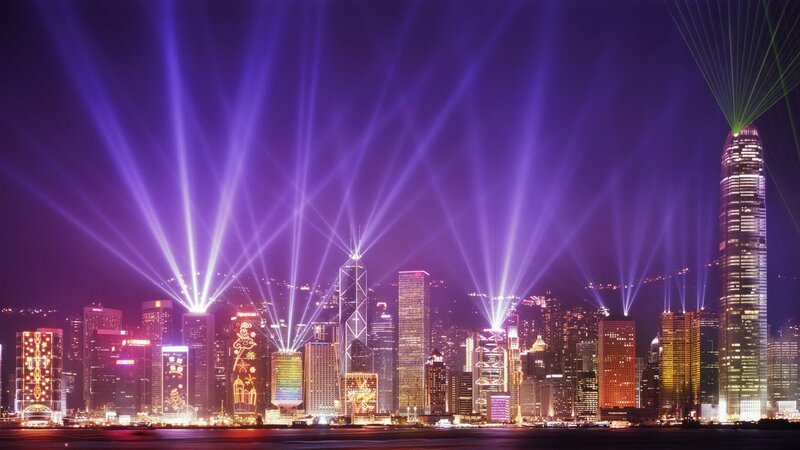 Hong Kong skyline at night